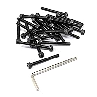 Vista 197 de iexcell Juego de 50 tornillos M4 x 20/25/30/35/40 de acero de aleación de grado 12.9, acabado de óxido negro