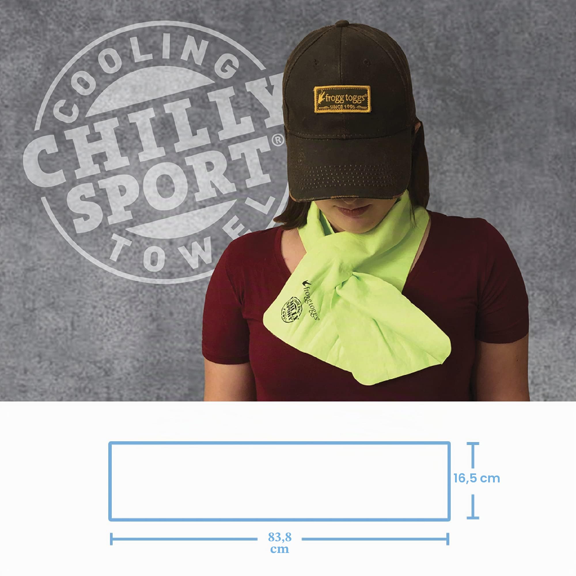 'FROGG TOGGS Chilly Sport Cooling Neck & Head Band Towel, Size 7.5'' x 33'''
