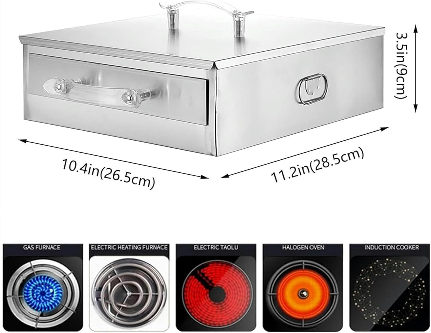 Rice Noodle Roll Steamer, Vermicelli Roll Machine, Stainless Steel with Handle Top Open Steamer, Suitable for Home Cooking of dim Sum, Buns, and Dumplings-