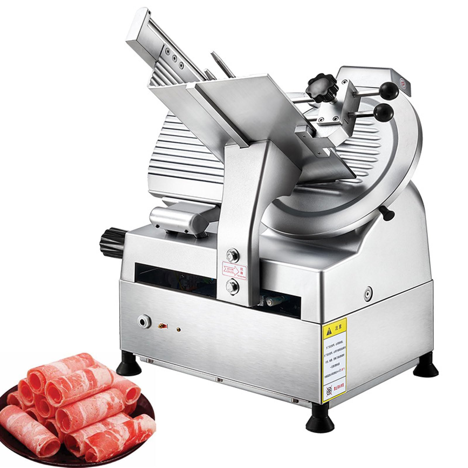 Affettatrice Automatica Commerciale Da 370 W, Macchina Per Tagliare Rotoli Di Carne In Acciaio Inossidabile Da 0-6 Mm, Diametro Lama 300 Mm, Corsa Di Taglio 150 Mm, Per Ristoranti, Cucine, Stabilimen