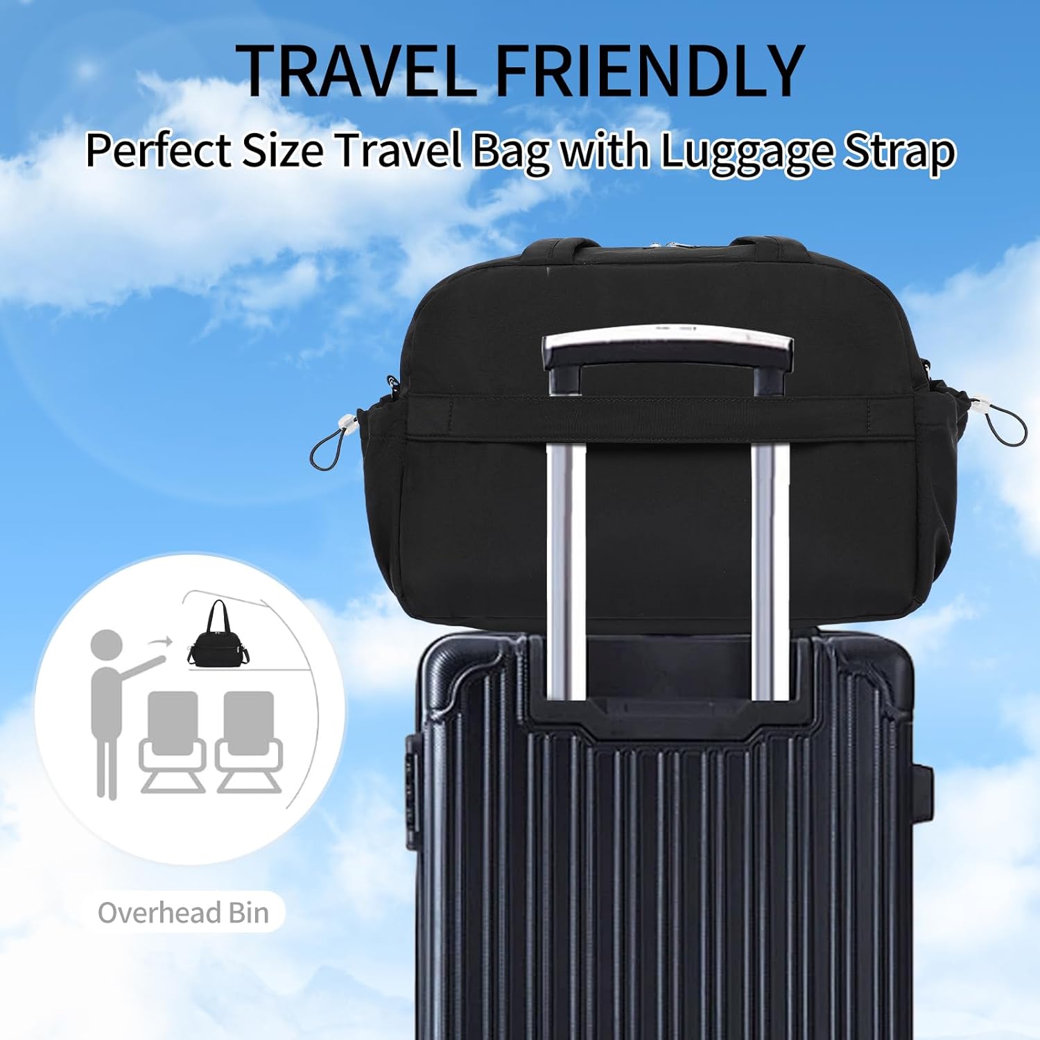 Gym Bag for Women Travel Duffel Bag with Wet Pocket Lightweight Carry on Weekender Bag Sports Water-resistant