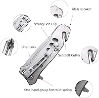 Vista 2 de ALBATROSS EDC - Navaja táctica plegable de bolsillo genial y afilada, cuchillos de apertura asistida por resorte SpeedSafe con bloqueo de línea