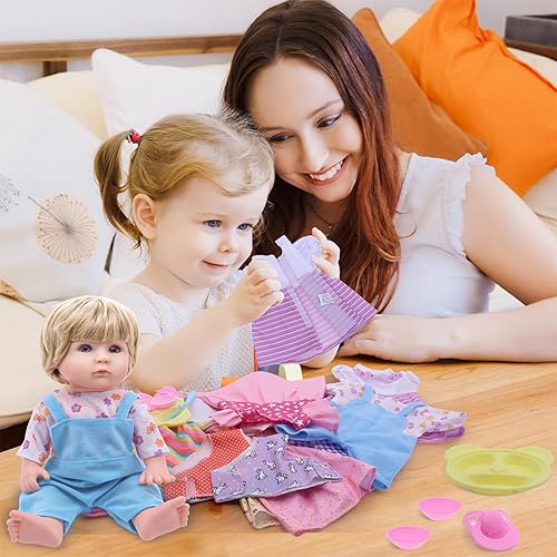 Miniatura 6 de Alive - Ropa de muñeca de bebé, 9 juegos de ropa de muñeca para muñecas de 10, 11 y 12 pulgadas, accesorios para muñeca bebé, bonita tela hecha a
