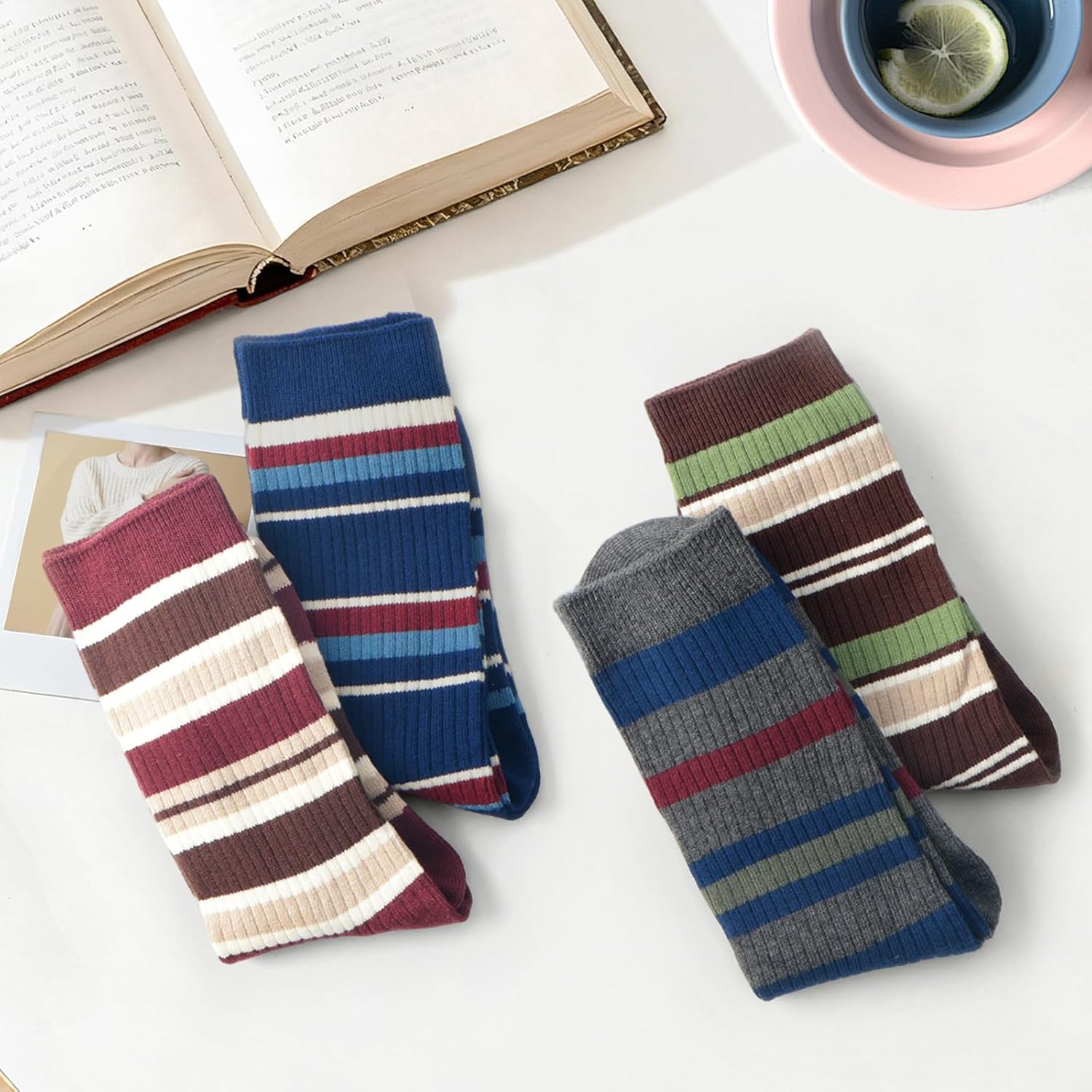 Women's Crew Socks, Polka Dot Cute Socks Athletic Casual Novelty Calf Socks for Women - Image 7