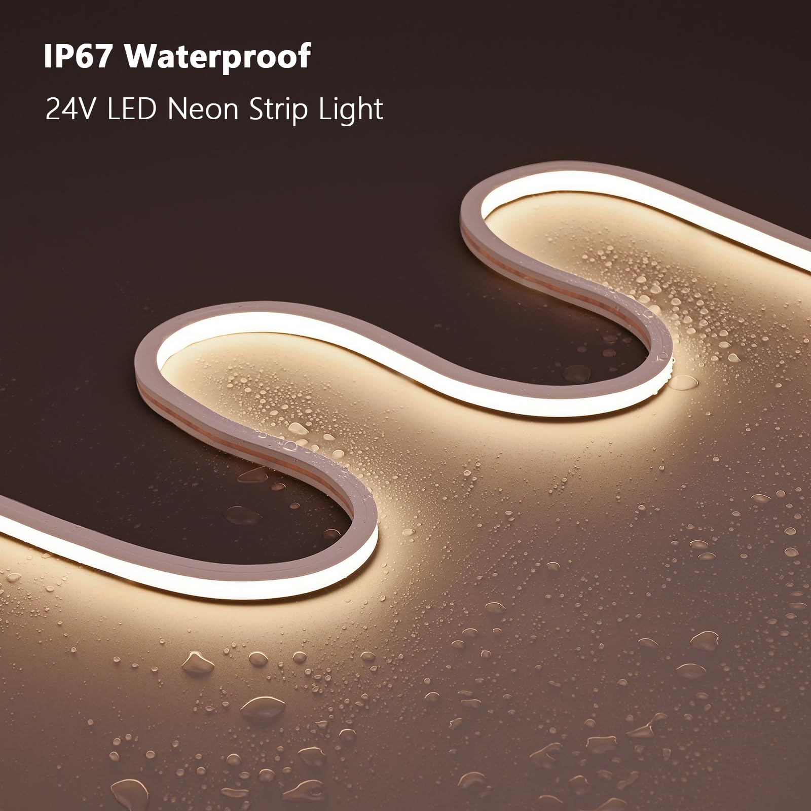 BENLUN 24V Neon LED Streifen Aussenbereich Wasserdicht 15m | 3000K Warmweiß LED Strip Outdoor 10W/m für Beleuchtung Deko Decke Terrasse hof Garten (Produkt ohne Netzteil)
