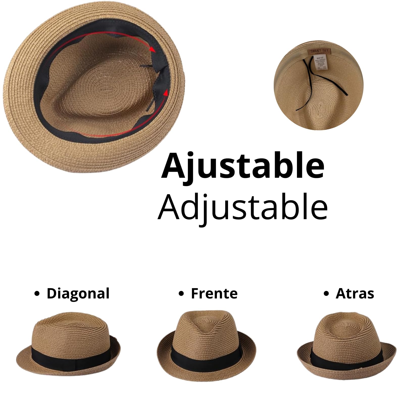 Carnavalife Panama-Hut, Unisex, Strohhut, für Damen und Herren, kurze Krempe, Sommerhut, Sonnenschutz, UPF 50+, Fedora-Strandhut