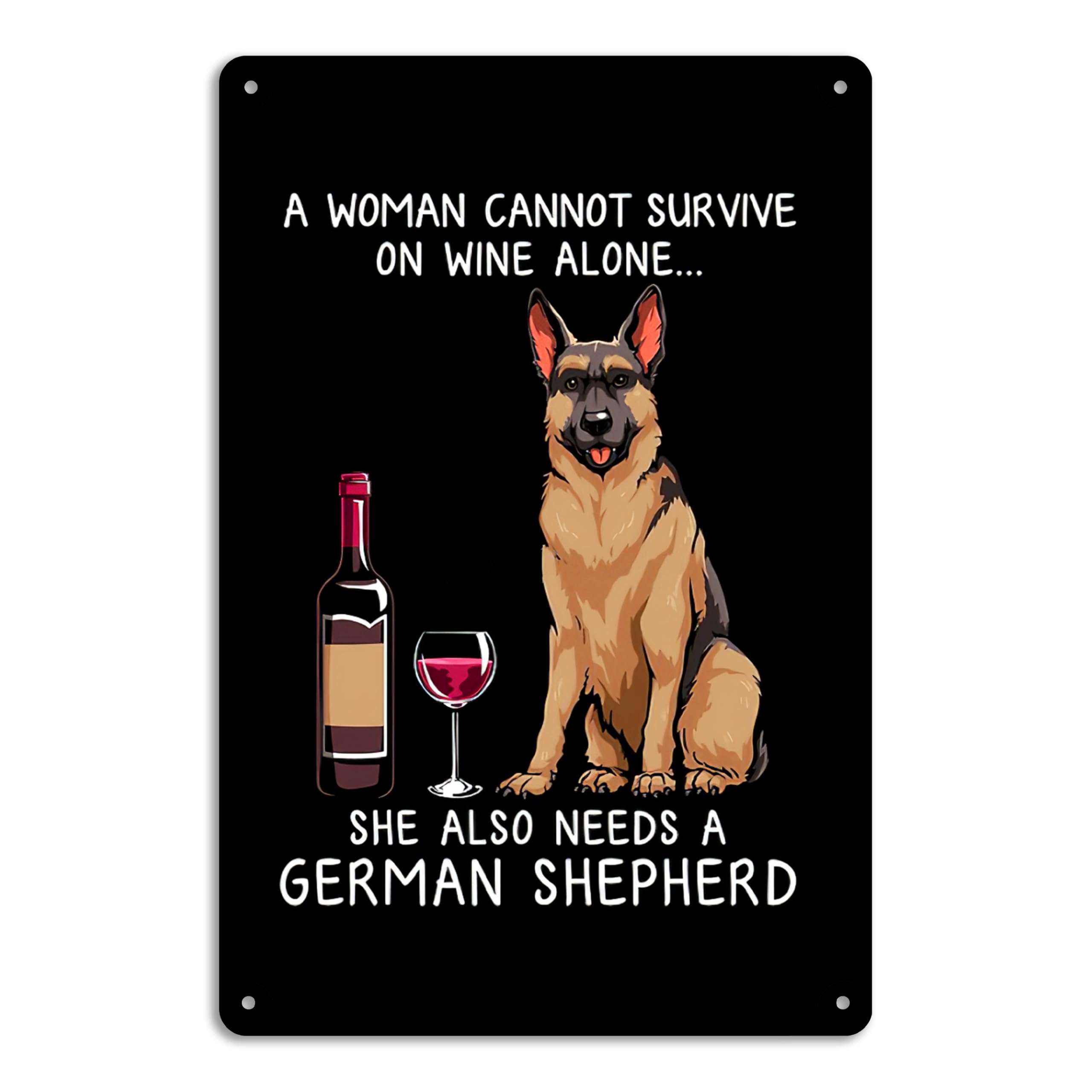 SMAZDFXX German Shepherd Metal Signs, Funnyan Shepherd Dog Metal Tin Sign,an Shepherd Decor,an Shepherd for Women, Dog Signs for Home Decor, Dog Room Decor, Dog Home Decor, 12"x16"