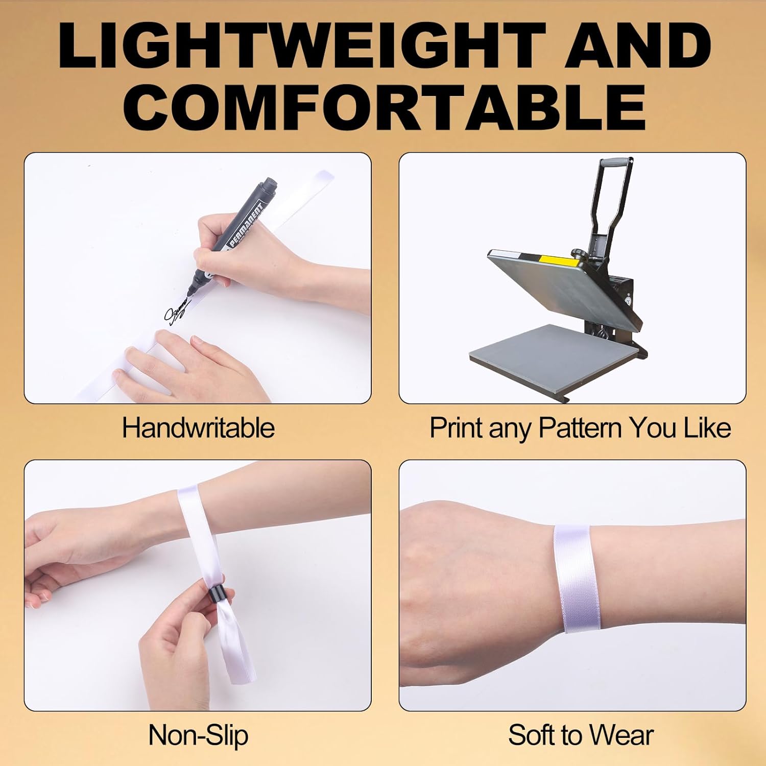 100 Pcs Sublimation Cloth Event Wristband Blank, Disposable Wristbands for Events, Fabric Bracelets Wristbands for Wedding, Lightweight Concert, Club Entrance Wrist Strap Party - Image 6