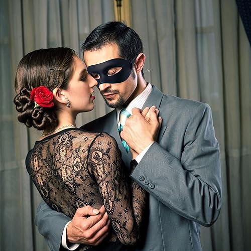 Miniatura 3 de Máscara de máscaras para hombre, máscara mitológica griega romana adecuada para Halloween, Navidad, cosplay, fiesta de Mardi Gras (negro, paquete de