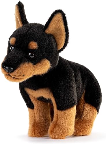 Miniatura 2 de DEMDACO Animalcraft Doberman - Pellizco de peluche suave de poliéster de 9 x 7.5 x 5 pulgadas, color negro y marrón