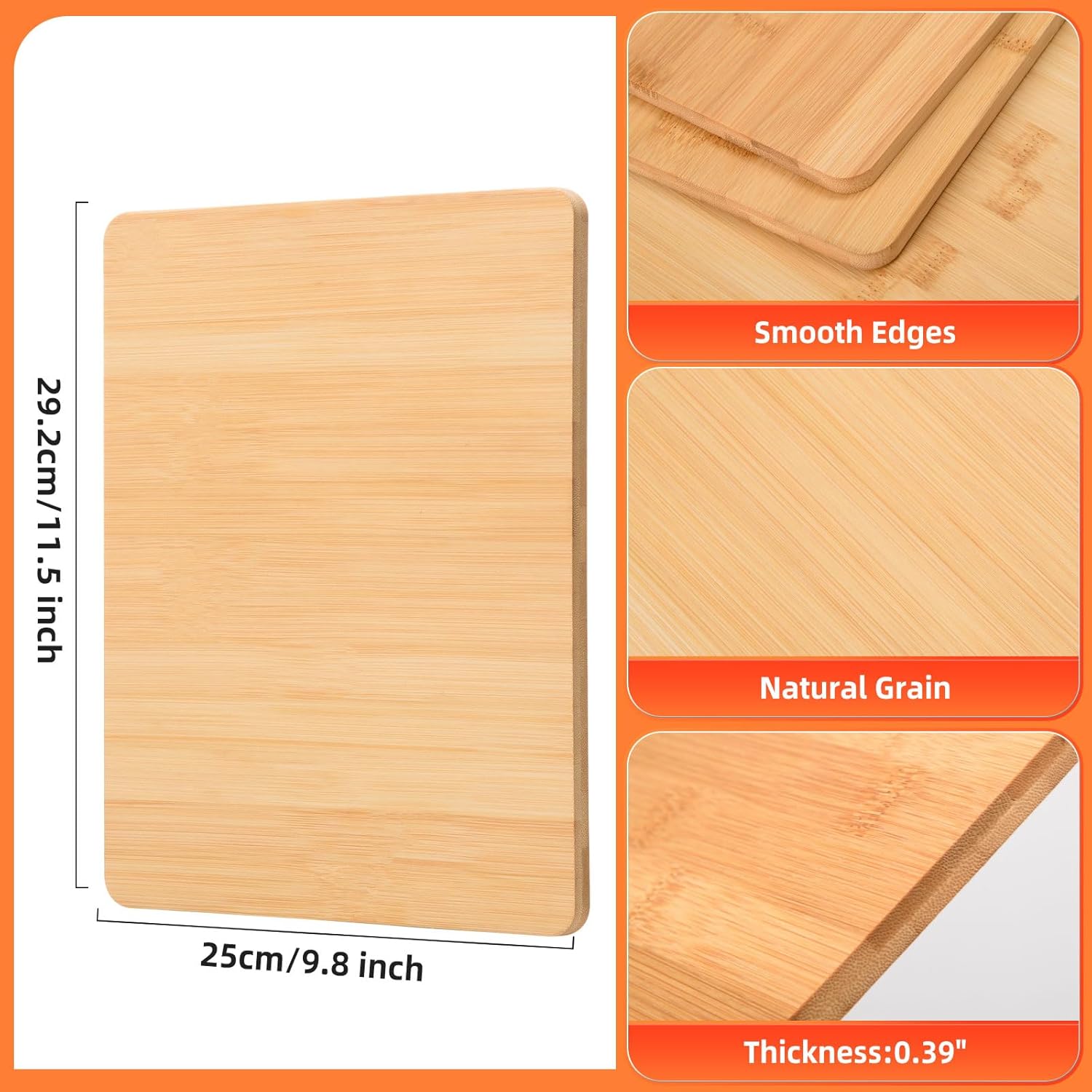 AWIZOM 12 Pack Bamboo Cutting Boards for Kitchen 11.5x9.8" Wooden Chopping Boards Bamboo Charcuterie Boards Wood Serving Boards Trays for Customized, Personalized Engraving Presents(0.39" Thick)