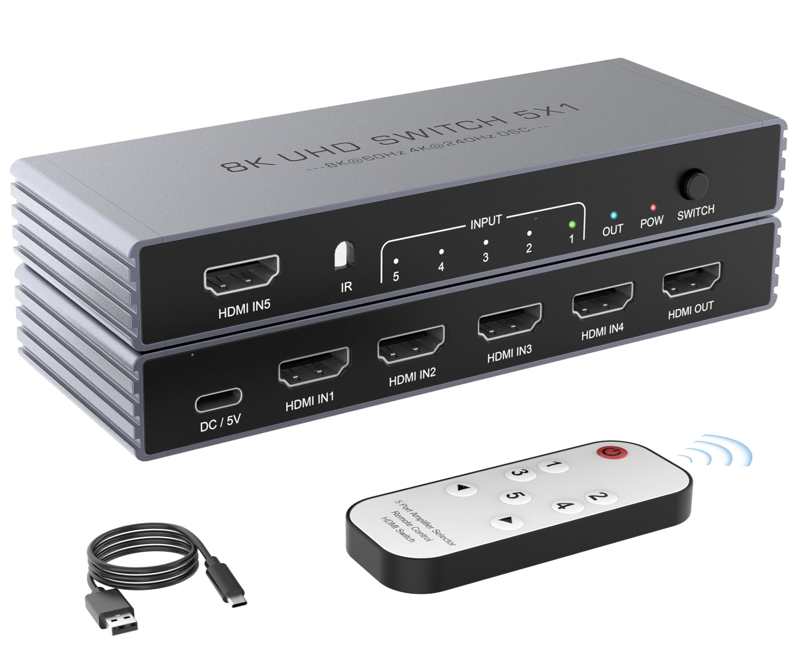 gaming comboDPVR 4K対応 Amazon.com: HDMI Switch 5 in 1 Out, 8K@60Hz 4K@240Hz HDMI 2.1