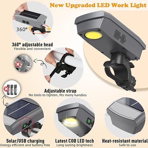 Miniatura 8 de Luces solares y USB-C para parrilla al aire libre compatibles con BlackstoneWeberBig Green Egg - Luz de trabajo LED recargable - Relleno de