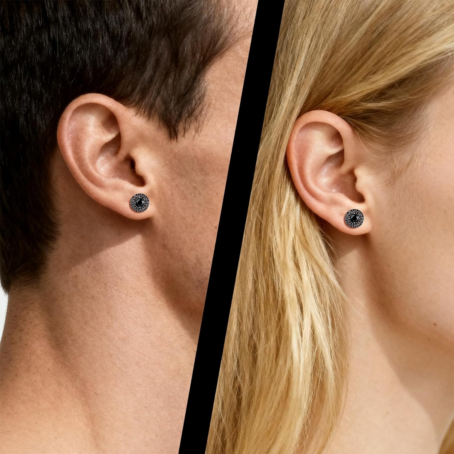 Moissanite Earrings For Men, Screw Back Design Sterling S925 Silver, Halo Stud Earrings for Men, 1 Carats/One Pair-(0.5ct*2)-5mm, VVS1 Grade, Come With GRA Certification - Image 6