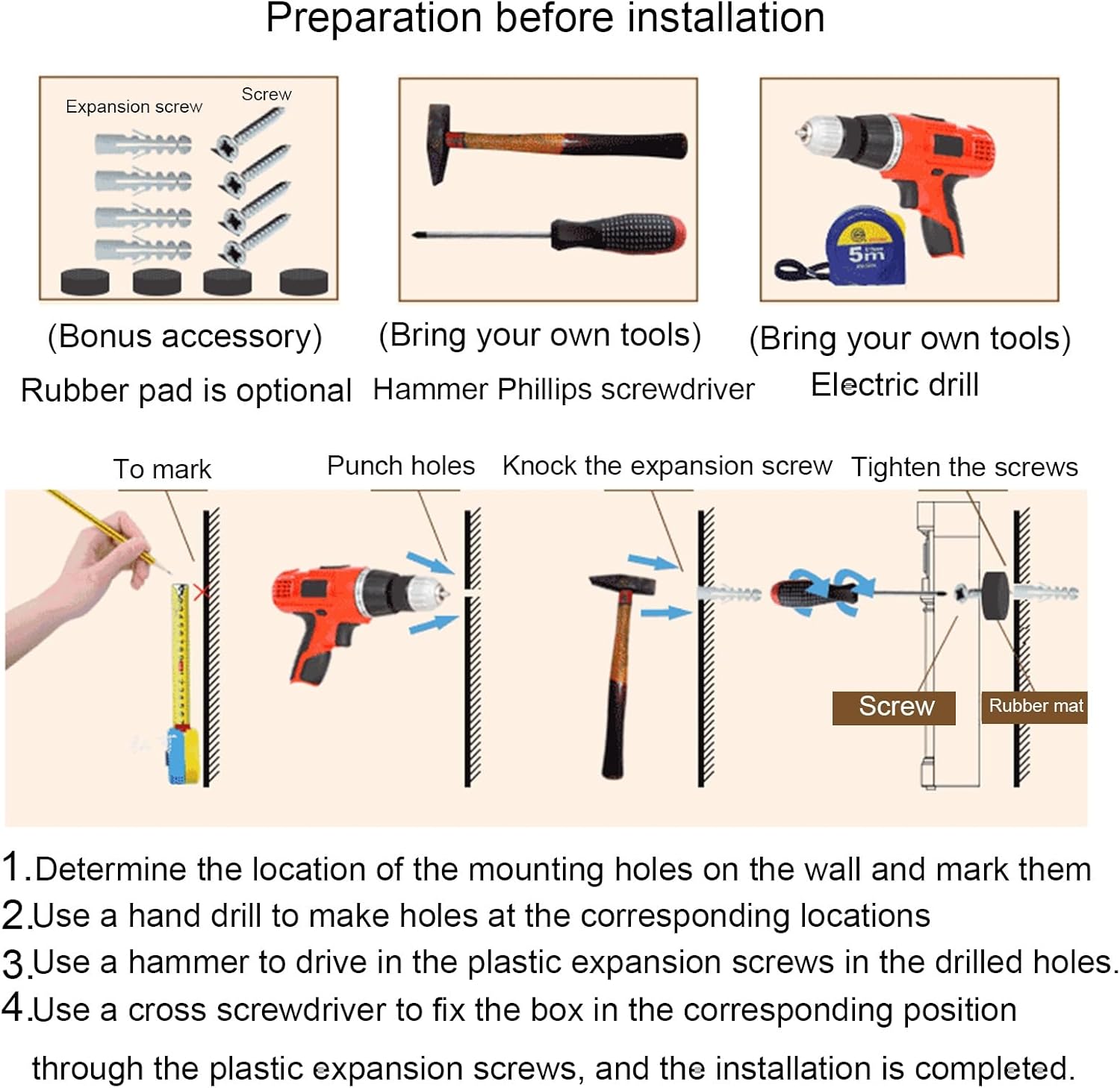 MELPHI Mailbox, Wall Mount, Mailboxes for Outside Mail Boxes, Large Capacity, Metal Mailbox, Hanging Secure Post Box for Home, Business