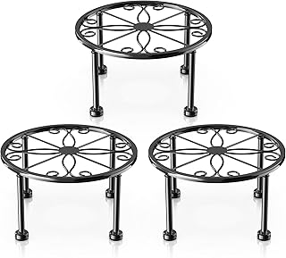 Garden Gifts Plant Lovers Gifts 3 Packs Black Metal Plant Stand with Ant...
