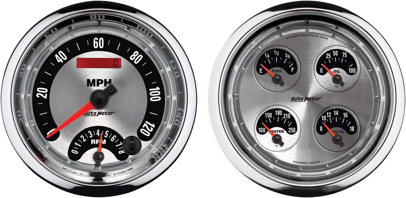 Auto Meter 1205 American Muscle 5" Quad and Tachometer/Speedometer Combo Gauge