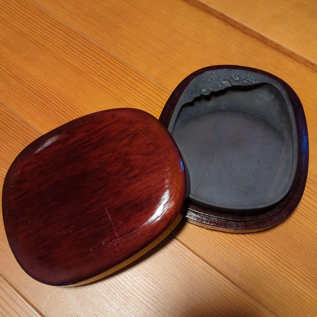 硯 漆箱付き 端渓硯 漆器セット 木箱・巾着袋付き 端渓硯 漆器