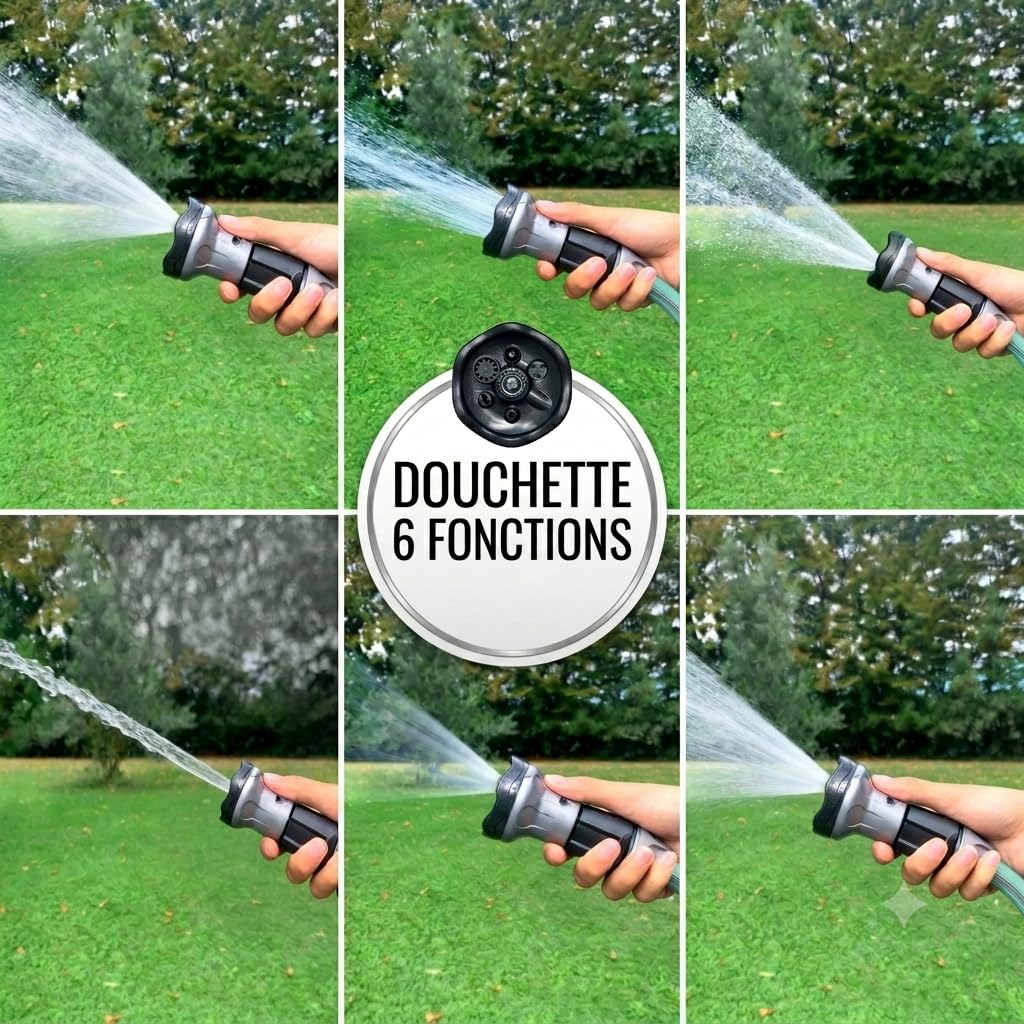 Idroeasy, Tubo Estensibile da Giardino 25 Metri Kit 1/2" con Doccetta, Raccordi e Borsetta, Canna Acqua Estensibile 3x Leggera Anti-Nodo, Tubo Atossico per Terrazzi e Balconi (Lime) Made in Italy