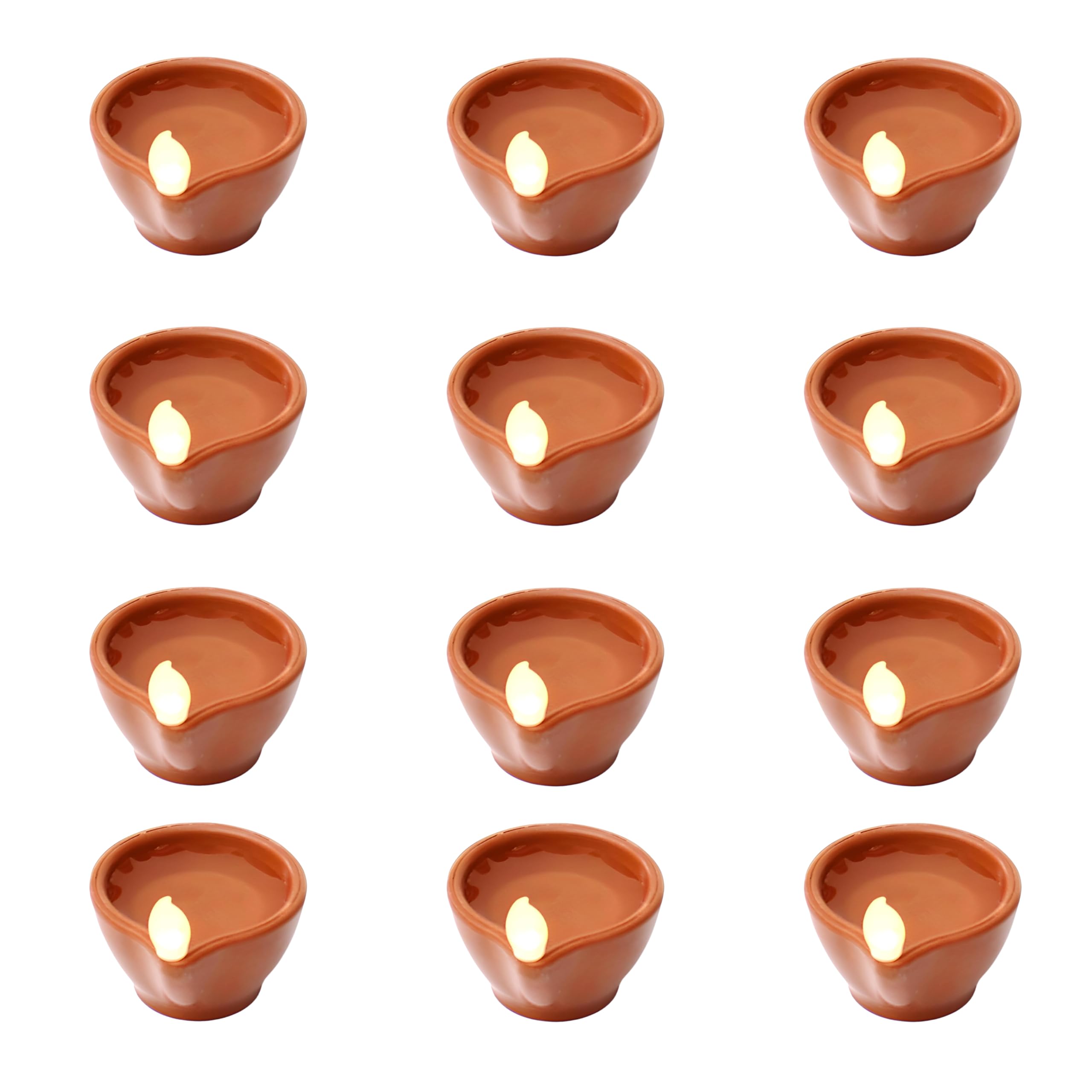 Aster Water Sensor LED Light Diya | Flameless & Smokeless Warm Ambient Tea Ligth Candles for Diwali , New Year Home / Mandir Decoration (24)