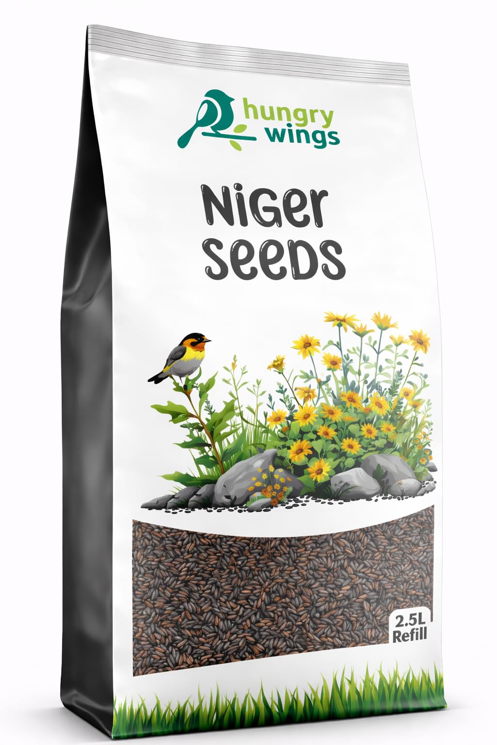 Hungry Wings Wild Bird Food 2.5L Refill Bag (Niger Seed)