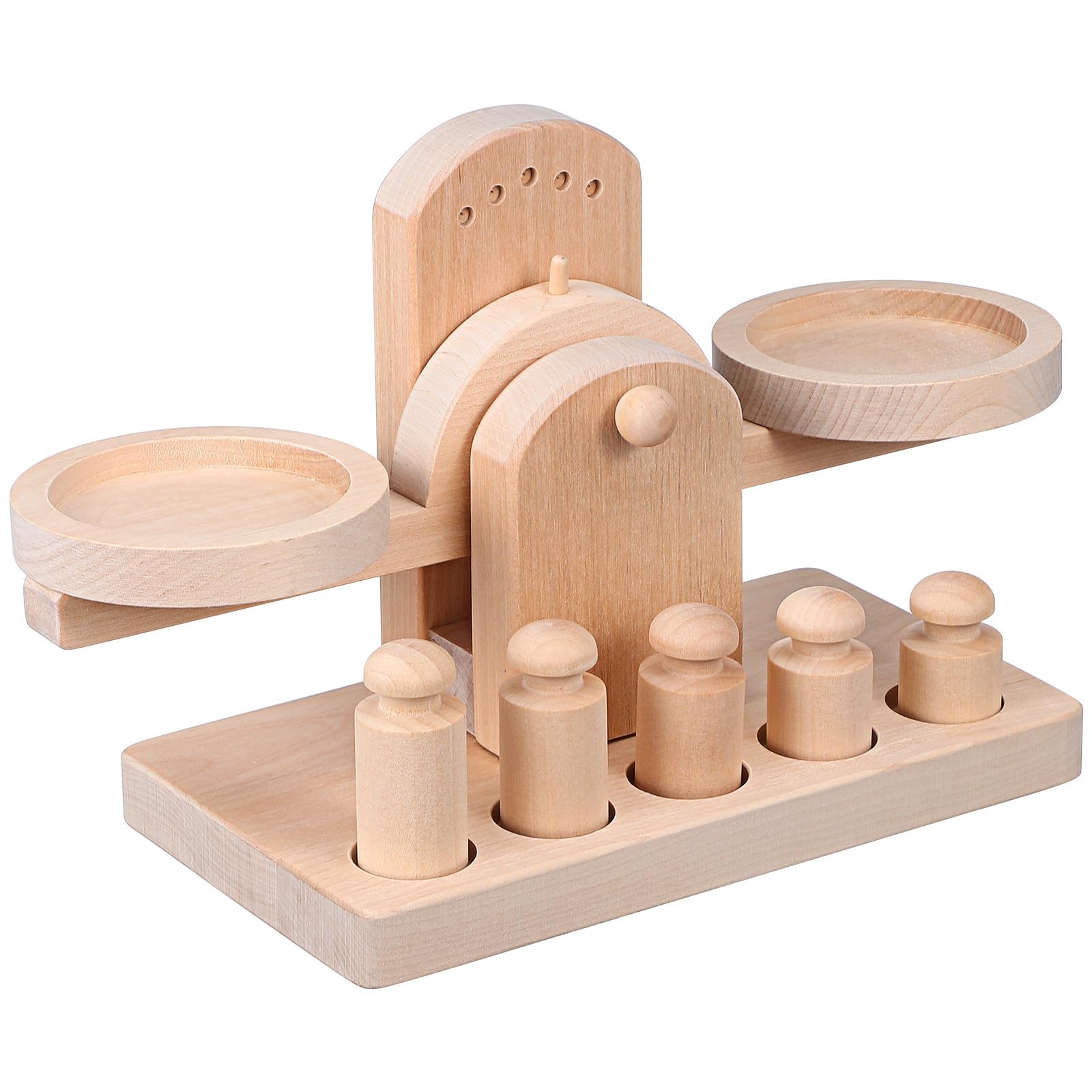 GALPADA Wooden Balance Scale Toy for Kids, Educational Math Scale Toy for Classroom and Preschool Learning, Montessori Materials Set