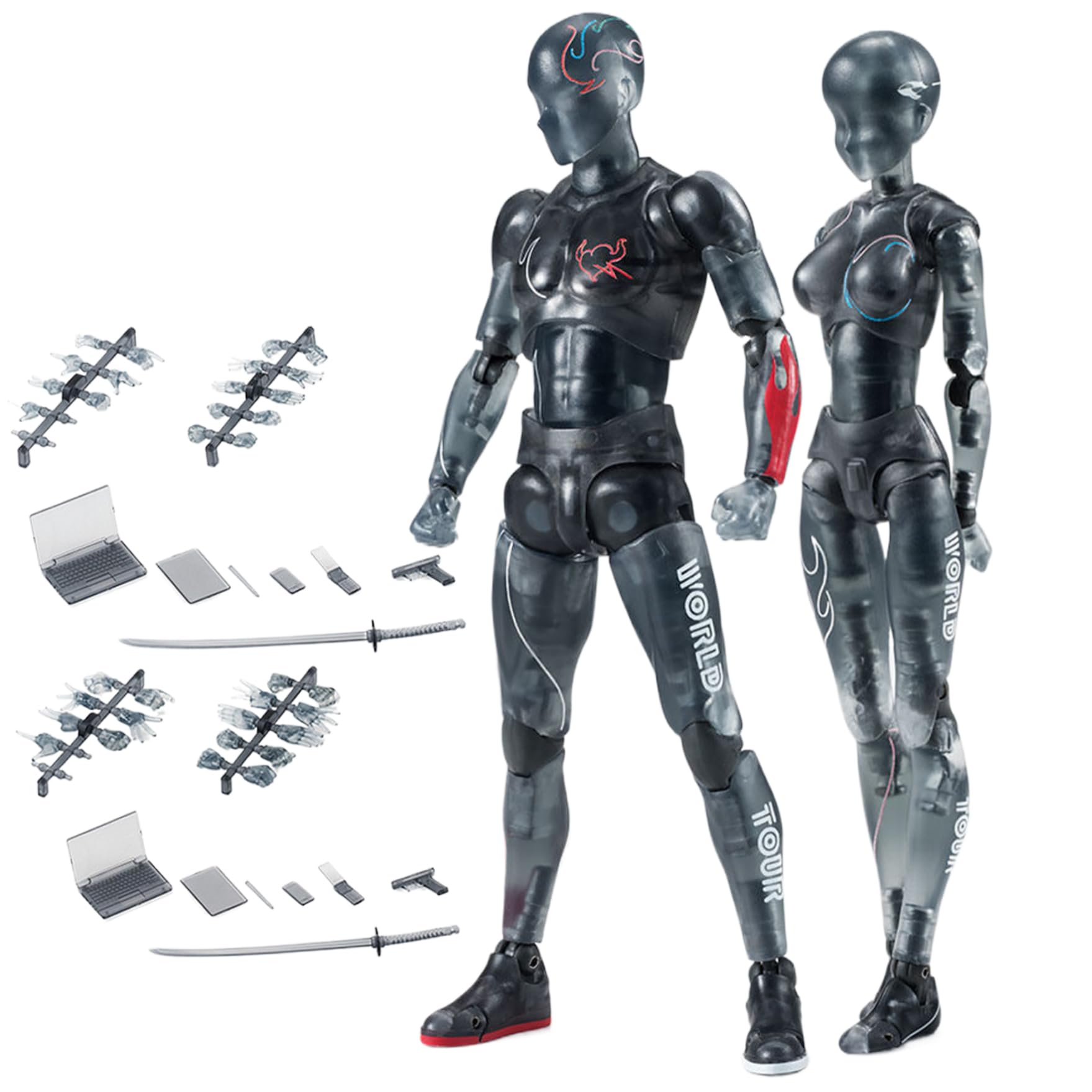 Artiste Dessin Mannequin, 5, 91 pouces de figure d'action posables avec des articulations mobiles pour référence artistique, affichage de table (femme)
