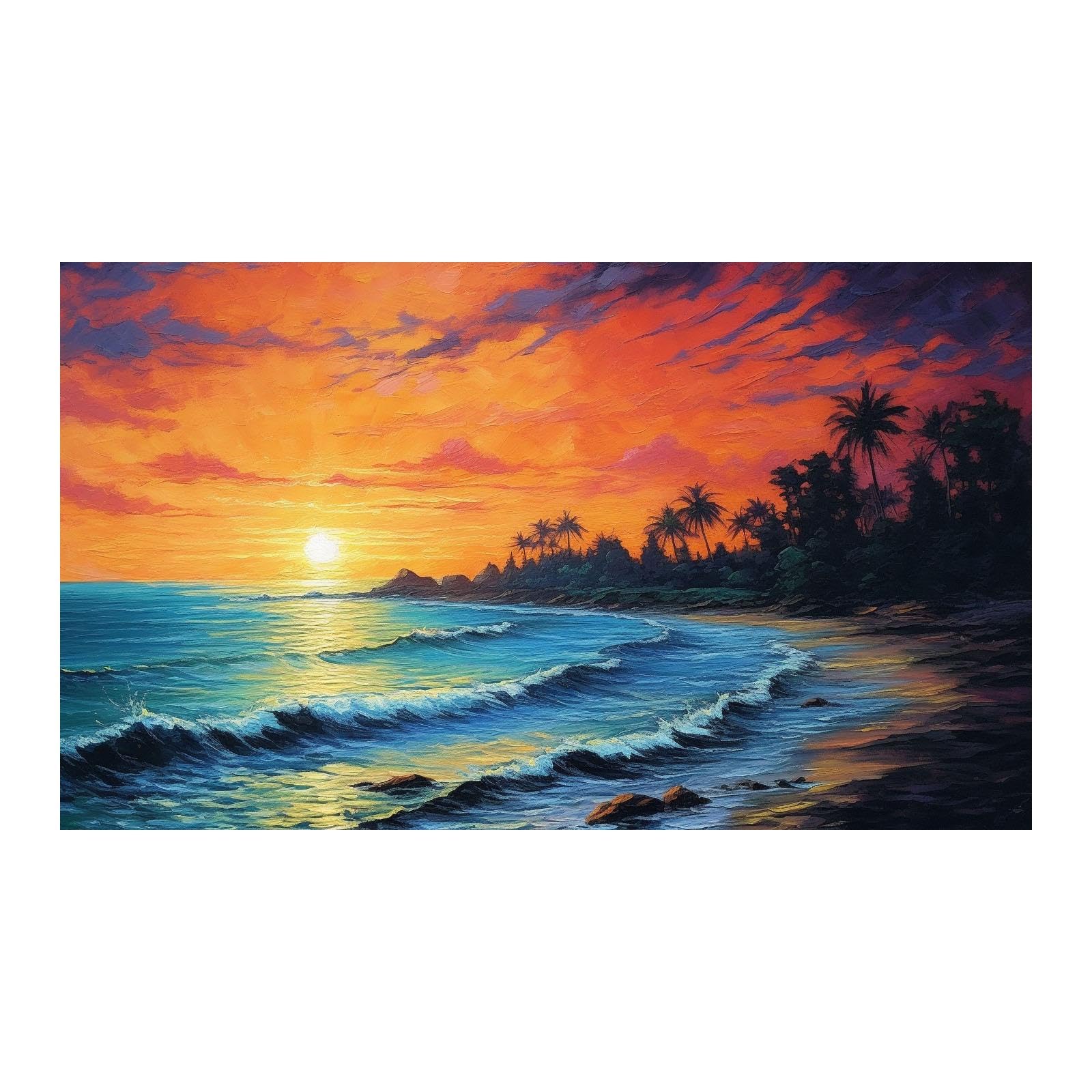 Amazon.co.jp: SHYAMIC 海の景色 海 太陽の光 海の写真 アート, ブルー