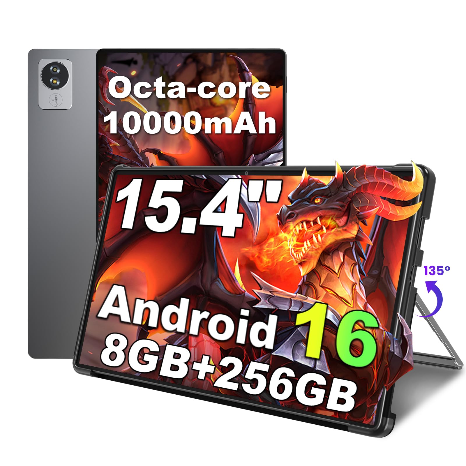 jumper Tablet 15,4 Zoll, Android 16 Tablet mit Helio G99 Octa-Core Prozessor