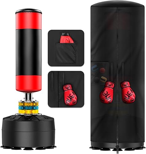 Funda de tela Oxford impermeable de 70.9 pulgadas para saco de boxeo de pie, funda de bolsa de boxeo de 25.6 pulgadas D con bolsillo de