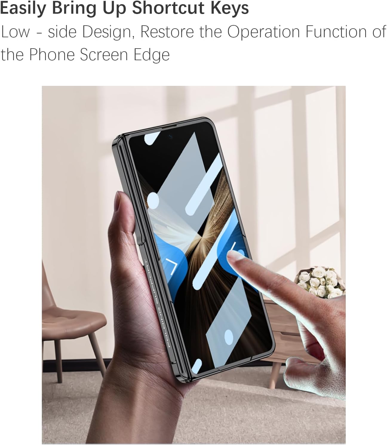 Compatible with Honor Magic V5 Case with Built-in Screen Protector[Magnetic Hinge] Kickstand Cover,Yellowing Transparent Cover [Wireless Charging Friendly]Full-Body Shockproof Slim Phone Cases (Gold)