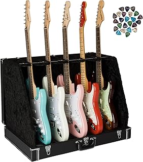 Fender Classic Series Case Stand - 5 Black Bundle with Austin Bazaar Exclusive 24-Pack Picks