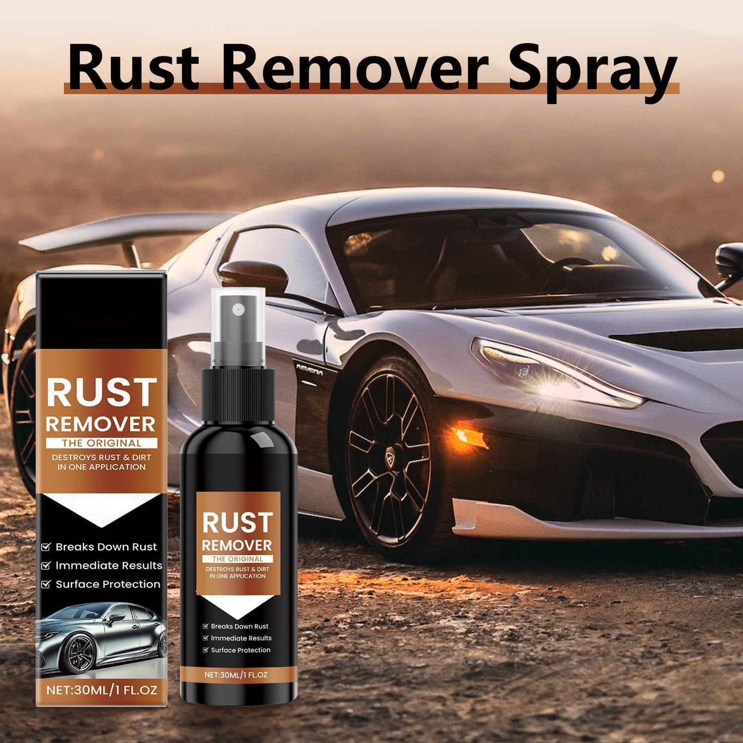 2026 New Rust Remover Spray, Upgrade Rust Remover Spray for Metal, Heavy Duty Metal Cleaner, Multipurpose Rust Stain Remover, Iron Remover Heavy Duty Rust Dissolver for Metal, Tools, Cars (2pcs) — view 2