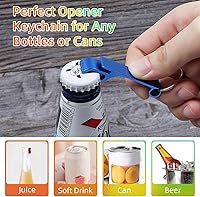 Vista 4 de Paquete de 100 llaveros abrebotellas a granel, abrebotellas de cerveza coloridos, llavero de metal, abridor de botellas de bebidas, abrebotellas