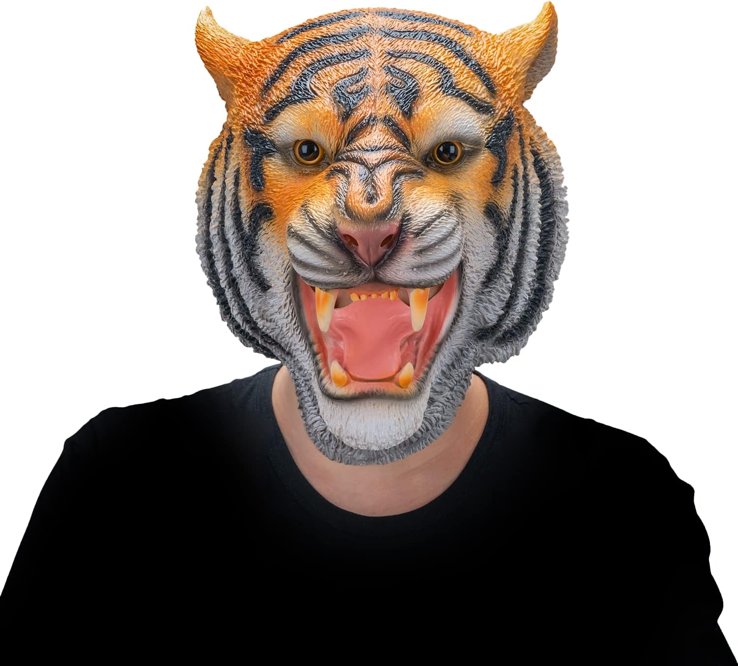 Tiger Mask Wild Animal Latex Full Head Realistic Masks Fancy Dress for Halloween Carnival Costume Party