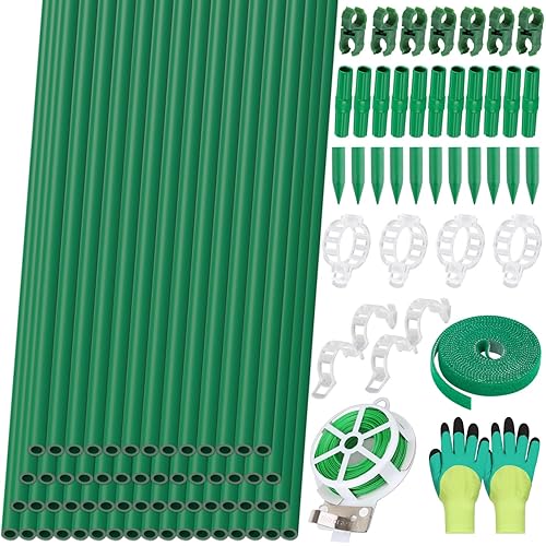 Lezmarket 60 Pack Garden Tomato Stakes(16" Each), Plant Support Stakes,
