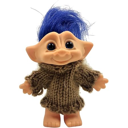 Amazon N A かわいいヴィンテージ幸運トロール人形色とりどり髪服ミニ人形アクションフィギュア子供グッズおもちゃギフト 青髪 フィギュア ドール 通販