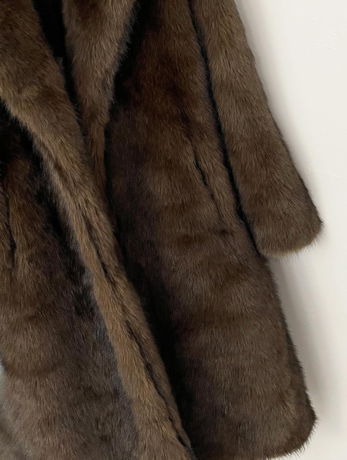 Women's Shaggy Maxi Faux Fur Overcoat Outwear,Fluffy Winter Warm Midi Parka Long Jackets Coats