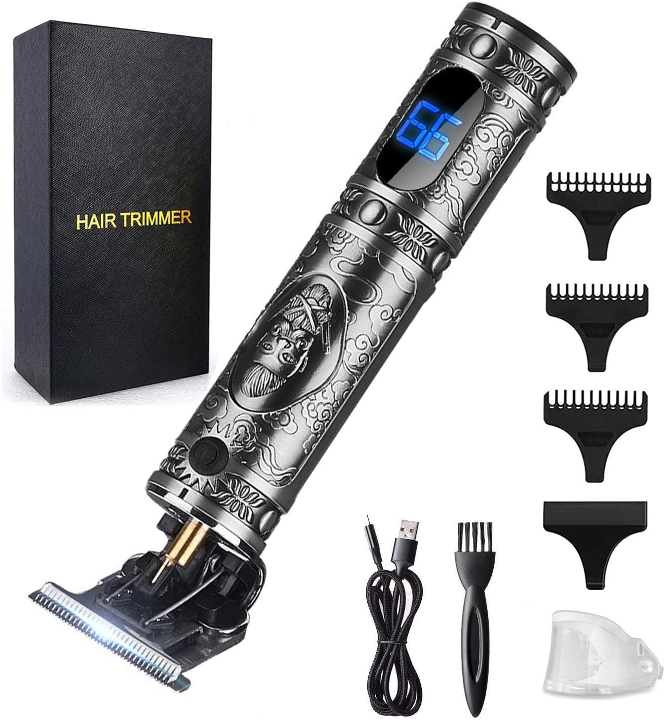 Electric Ornate Hair Clippers For Men Professional Hair Trimmer,Cordless Close Cutting T-Blade Trimmer Edger Liners,Rechargeable Wireless Barber Clippers Haircut Kits Bald Detail Beard Shaver
