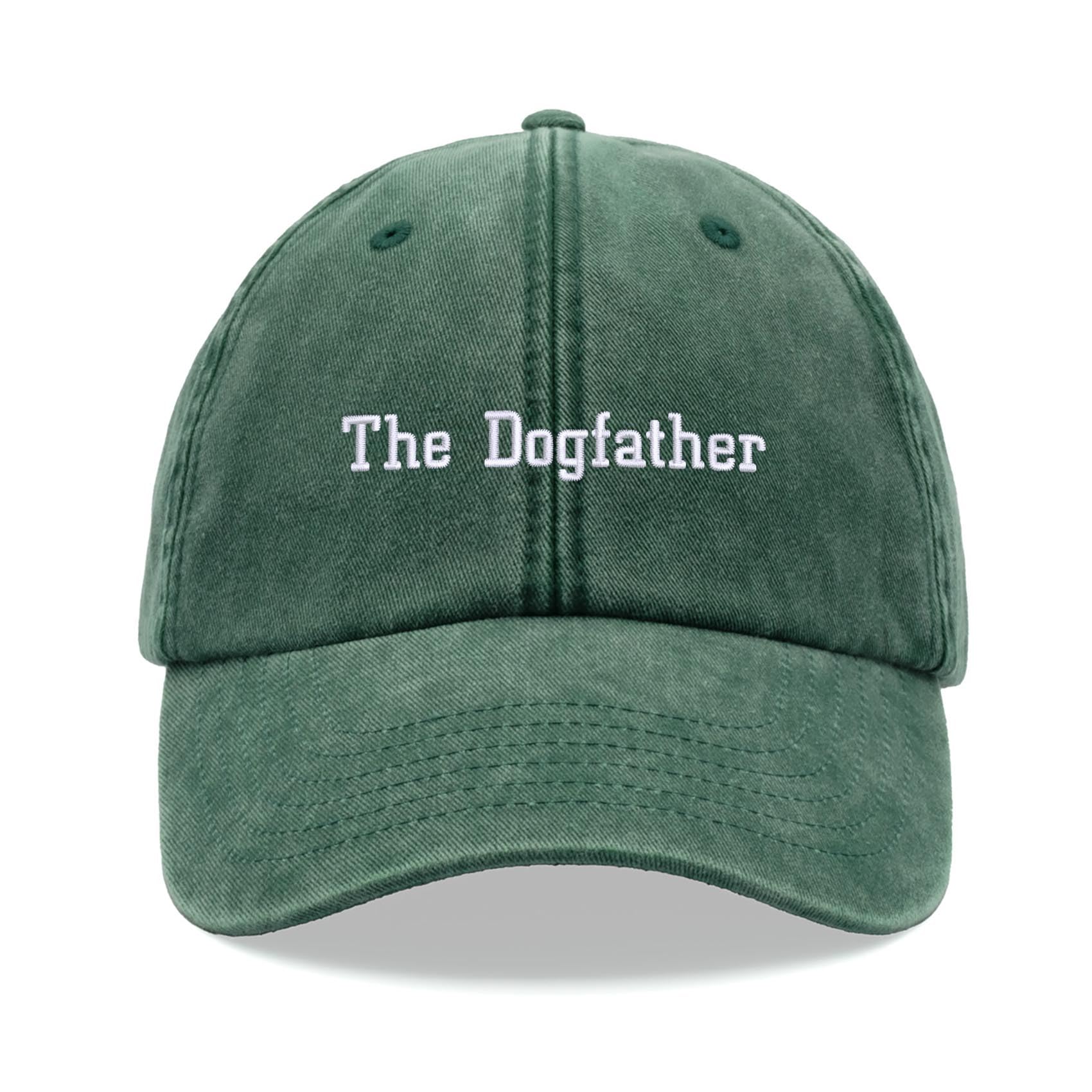 Cap Base Unisex Bottle Green The Dogfather Baseball Cap Vintage Washed Dad Hat Adjustable Dog