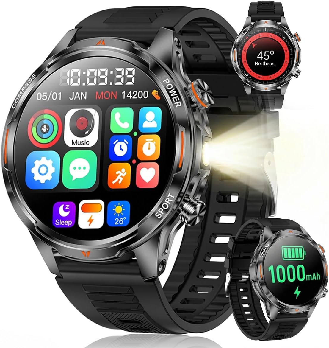 Smart Watch for Women, 30 Day Battery Life Answer/Make Call Smartwatch, 110+ Activity Modes with 1.7in AMOLED Ultra-Clear Screen Fitness Watches, IP68 Waterproof for Android and iPhones