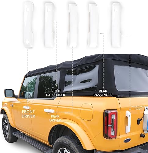 Miniatura 5 de Protector de arañazos para manija de puerta trasera, cubierta para manija de puerta trasera, compatible con Ford Bronco 2021 2022 2023 2024,