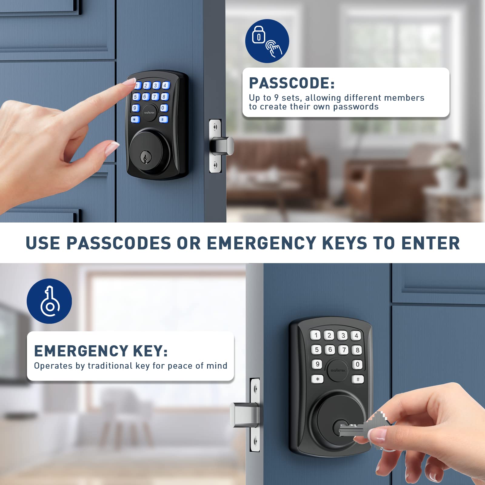 Signstek Keyless Entry Door Lock, Deadbolt Smart Lock, Electronic