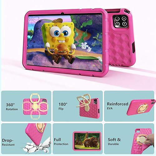 Miniatura 6 de NRKDUBQ Tableta Android 15 para niños de 10.1 pulgadas con funda protectora EVA de 20 GB de RAM, 128 GB de almacenamiento, tabletas para niños