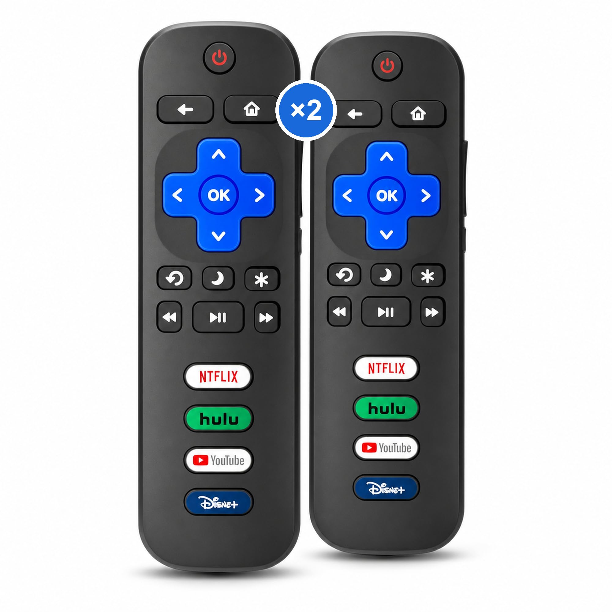 Photo 1 of 2-Pack Replacement Remote for Roku TV, Compatible with TCL, Onn, Hisense, Sharp, Philips, RCA, Insignia and Other Roku TVs, No Setup Required