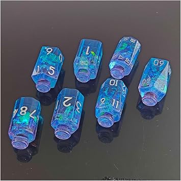 7PCS Potion DND Dice Set Resin Transparent Sharp Edge Dice Set RPG Polyhedral Dice D6 D8 D10 D12 D20