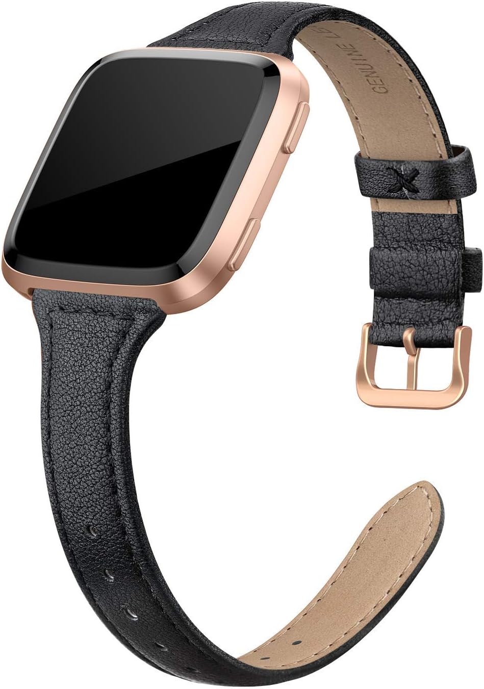 EDIMENS Genuine Leather Strap Compatible with Fitbit Versa 2 / Fitbit Versa Lite & SE/Fitbit Versa