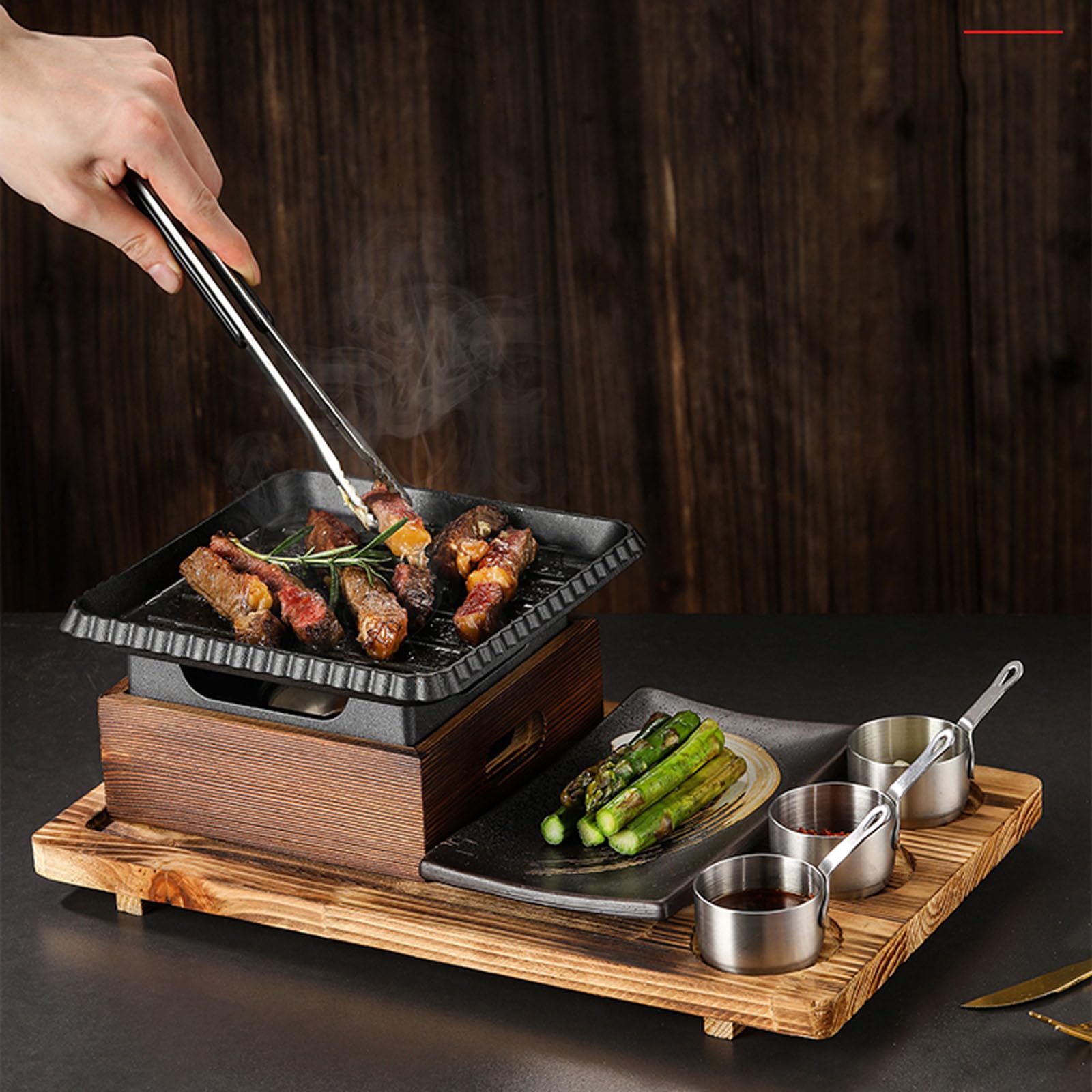 Parrilla portátil coreana japonesa para barbacoa, cocina de mesa, estufa de alcohol para comedor, camping y uso al aire libre, perfecta para reuniones familiares