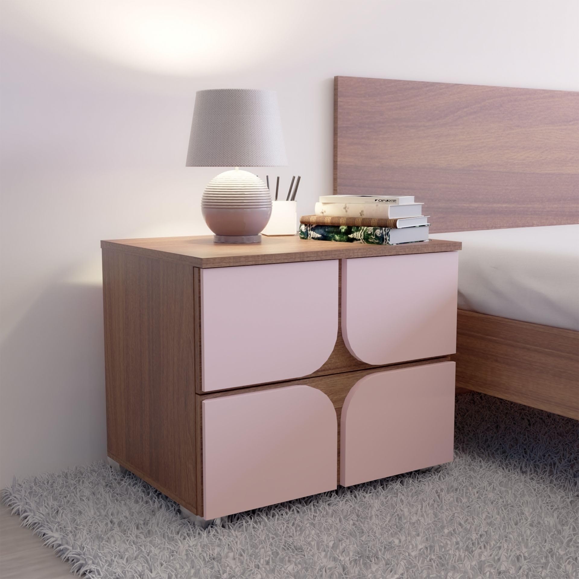 NEUDOT Kruger BST | Engineered Wood | Bedside End Table with 2 Drawer Storage | Night Stand for Bedroom Living Room Home | Premium Craftmanship | Leon Teak Finish | DIY(Do-It-Yourself)-image-43