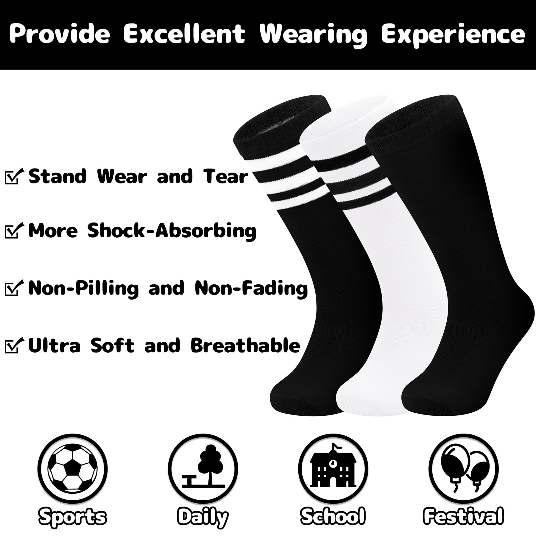 Olreco Toddler Soccer Socks 2T Toddler Baseball Socks Boys Soccer Socks Toddler 3T Girls Soccer Socks Boys Baby Knee High Socks